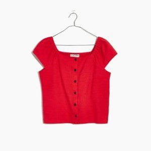 Madewell Texture & Thread Button-Front Top